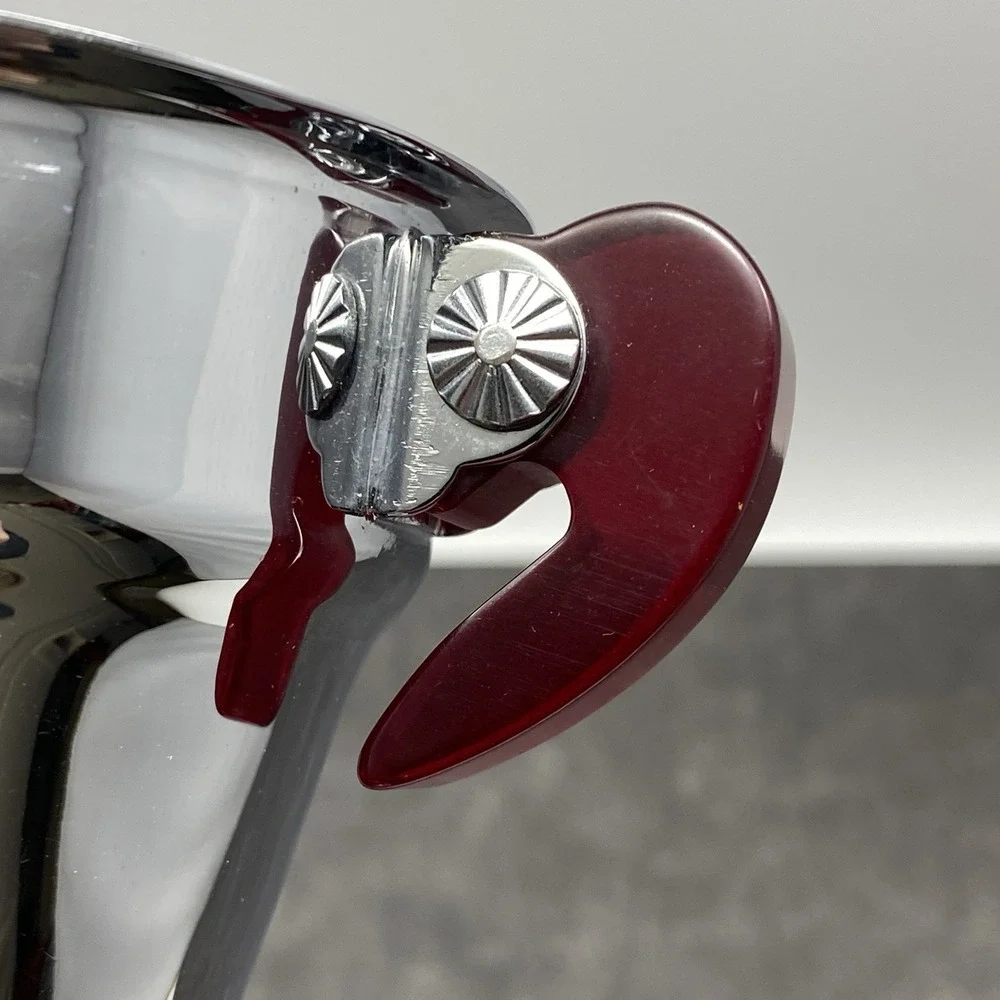 As‎ Is Vintage Art Deco Chrome Creamer & Sugar Cherry Red Bakelite Handles